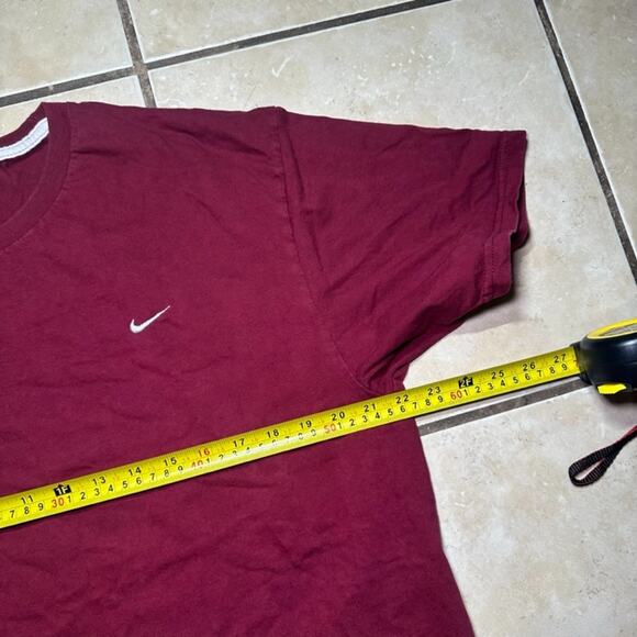 Vintage 2000's Nike Men’s Size XL Maroon Crewneck Blank T-Shirt Swoosh Logo Y2K - Picture 3 of 5